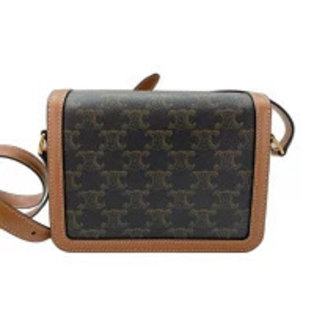 Celine Canvas Teen Shoulder Bag Brown